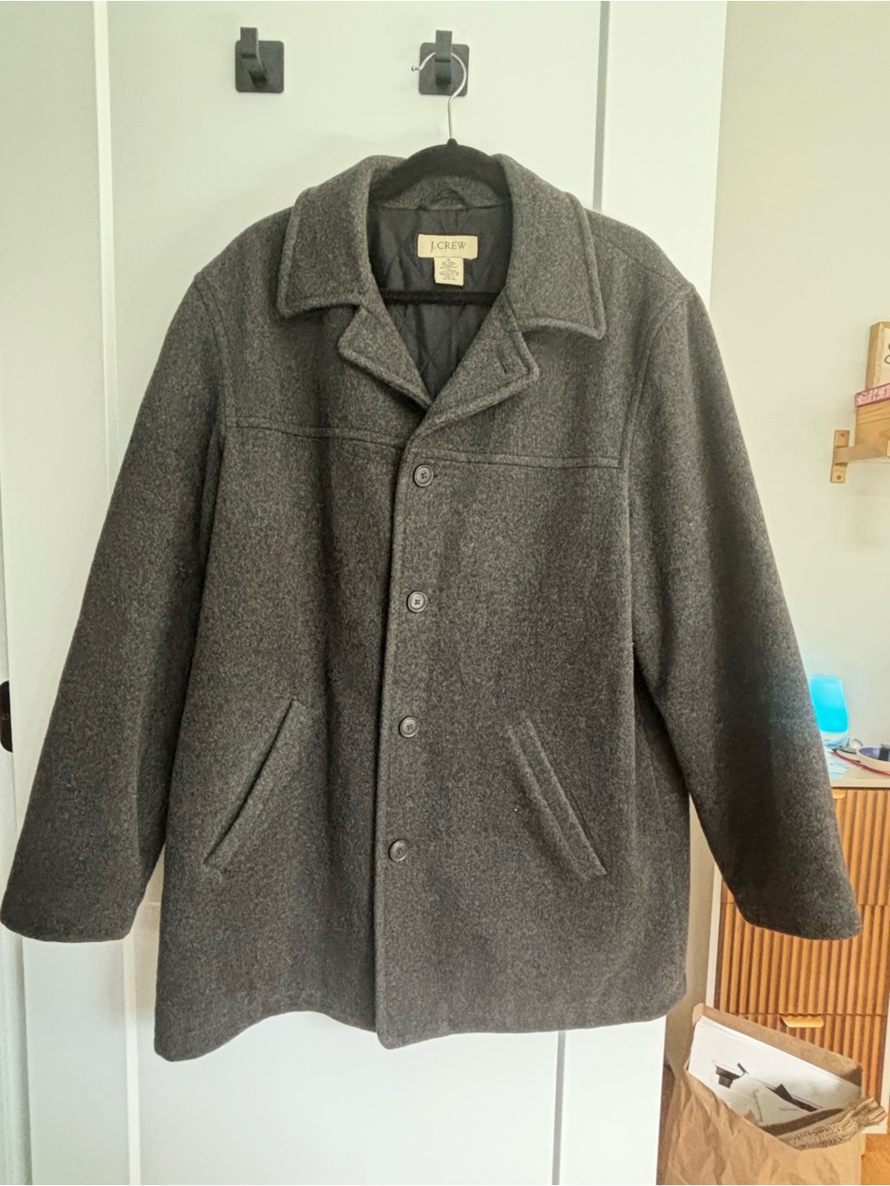 J. Crew Men's Dark Gray Wool Coat